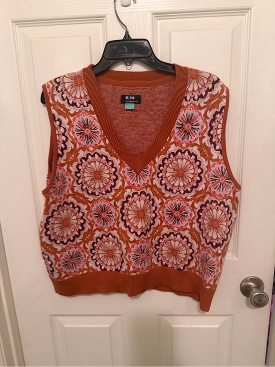 Maeve Sweaters - Maeve Rust Orange Knit V-Neck Sweater